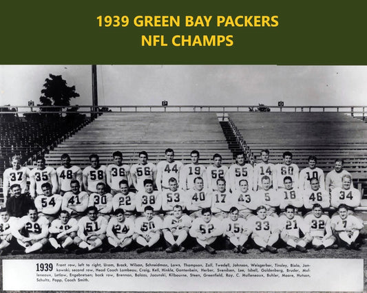 1939 Green Bay Packers Team Photo Football Nfl Picture Nfl Champs