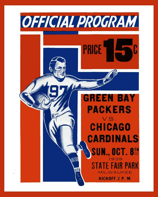 1939 Green Bay Packers Vs Chicago Cardinals Magnet Football Nfl Picture Nfl