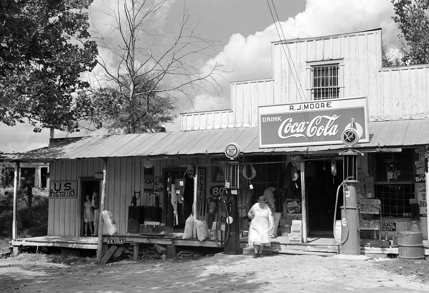1939 Gas Station & General Store Bynum Nc Old Magnet Reprint