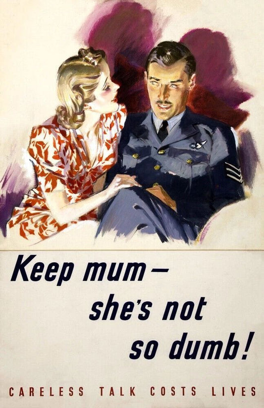 1939 Keep Mum She'S Not So Dumb! Wwii Retro Picture Magnet Art Print