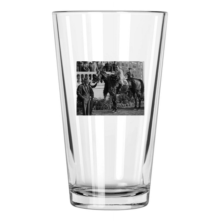 1939 Kentucky Derby Winner Johnstown Photo James Stout Pint Beer Drinking Glass