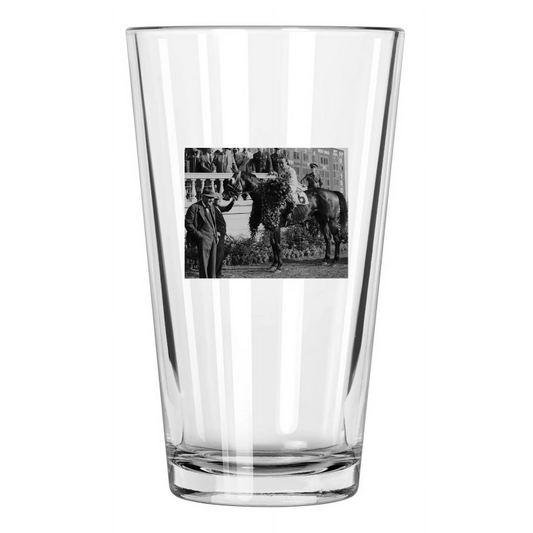 1939 Kentucky Derby Winner Johnstown Photo James Stout Pint Beer Drinking Glass
