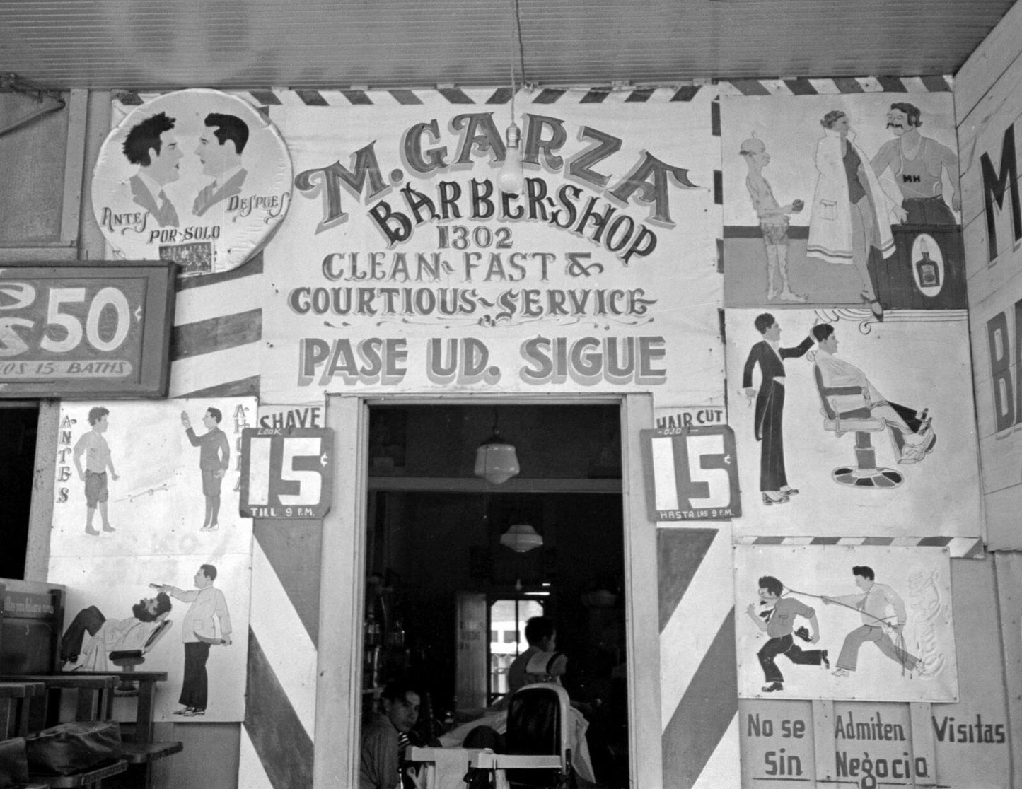 1939 M Garza Barbershop San Antonio Texas Vintage Old Keychain Reprint