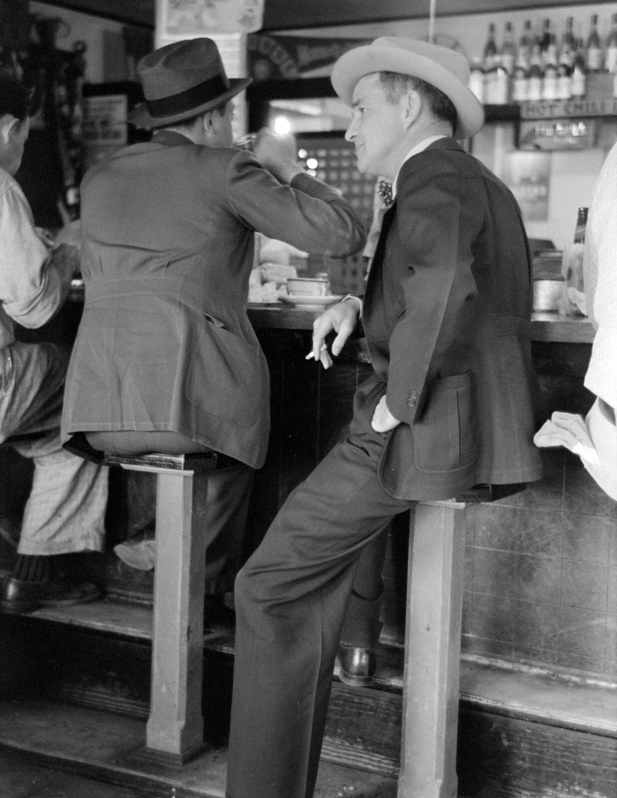 1939 Men At Lunch Counter Raymondville Texas Old Keychain Reprint