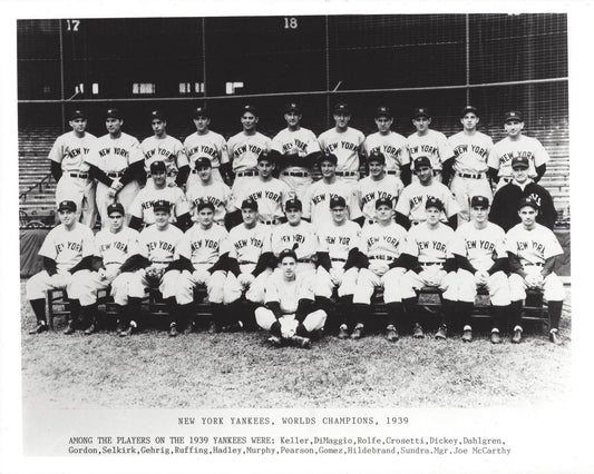 1939 New York Yankees Team Keychain Baseball Picture Ny Mlb World Champs Names