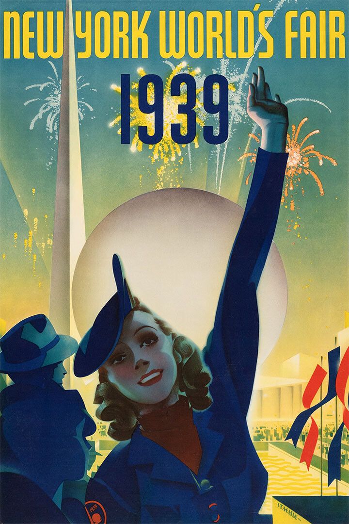 1939 New York Worlds Fair Classic Vintage Style Travel Wall Poster