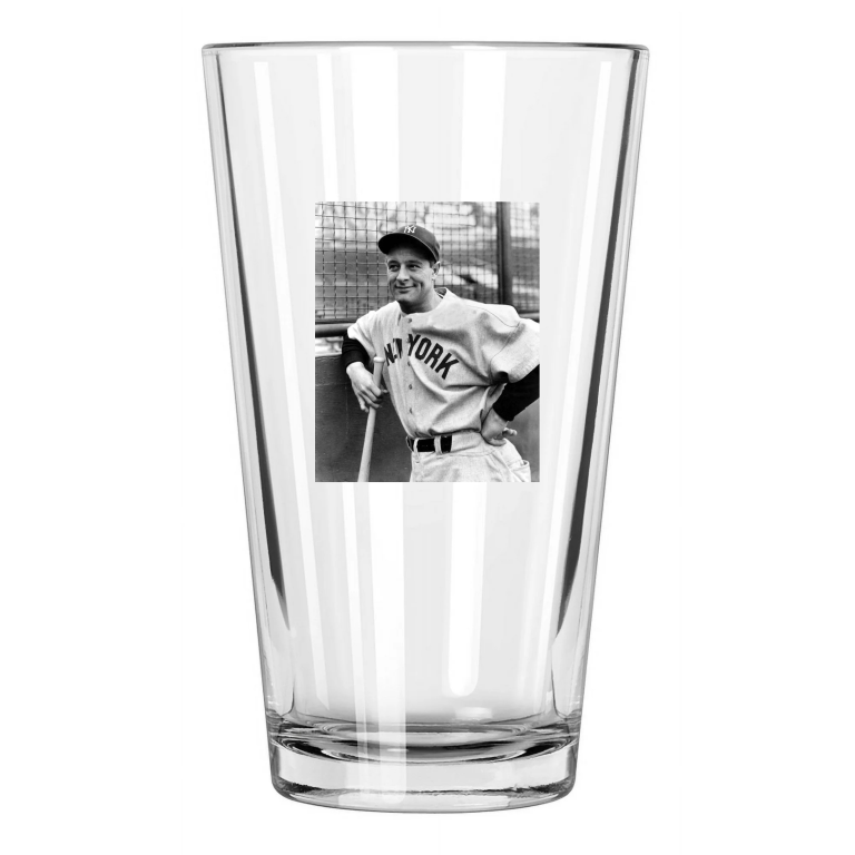 1939 New York Yankees Lou Gehrig Photo Spring Training Pint Beer Drinking Glass