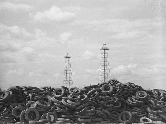 1939 Piles Worn Out Used Tires Old Vintage Keychain Picture Reprint