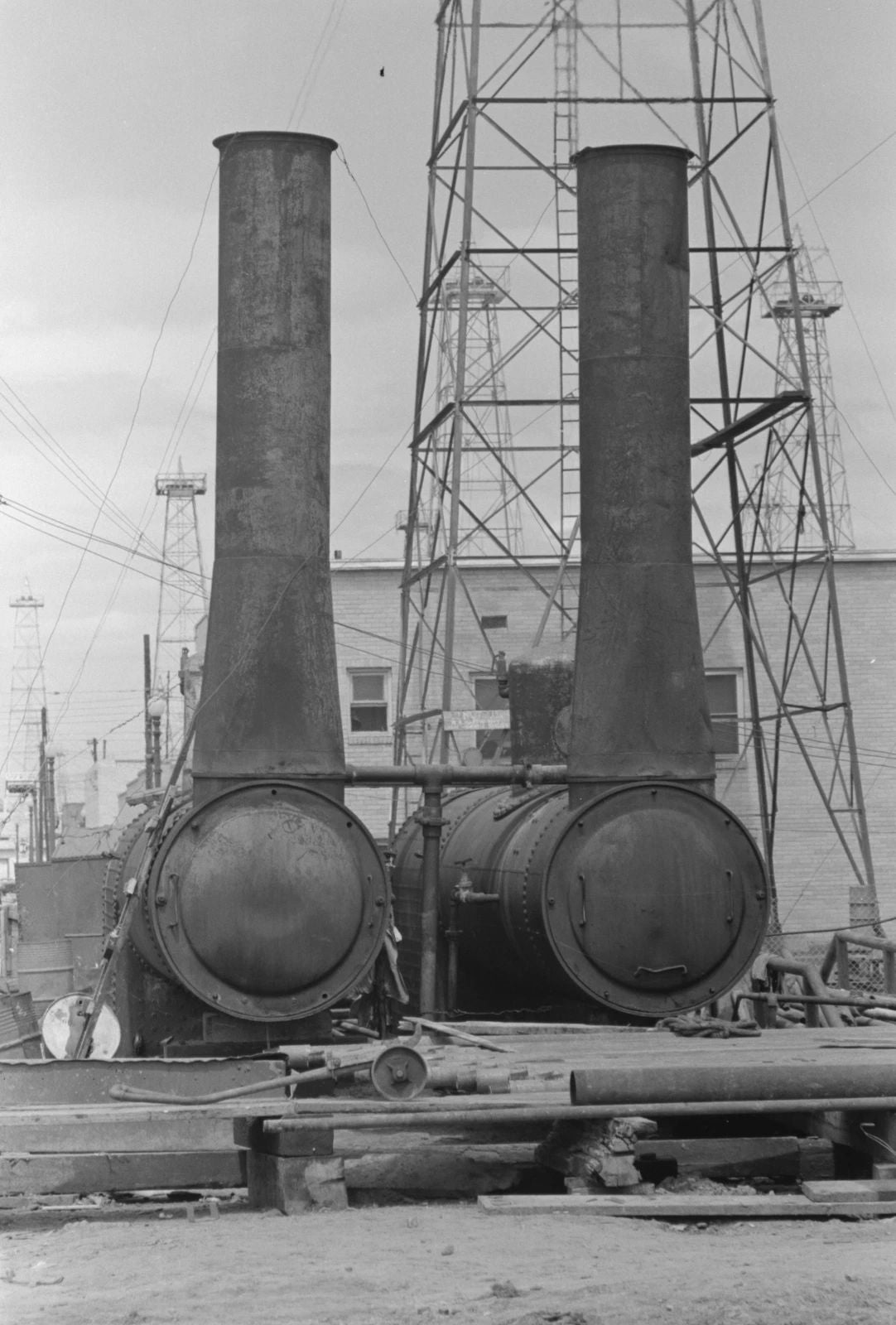 1939 Steam Boilers At Oil Well Kilgore Texas Vintage Magnet Reprint