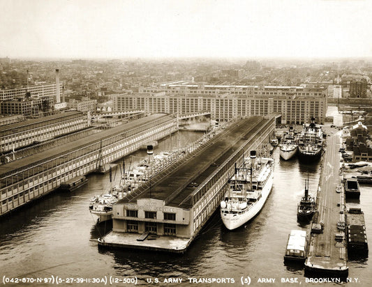 1939 Transports Brooklyn Army Base New York Old Vintage Keychain Reprint
