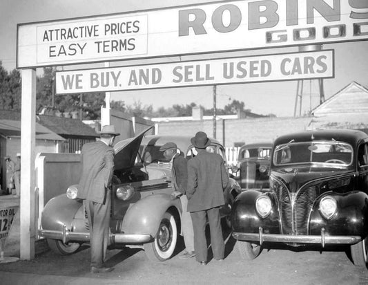 1939 Used Car Lot Clarksdale Mississippi Vintage Old Magnet Reprint