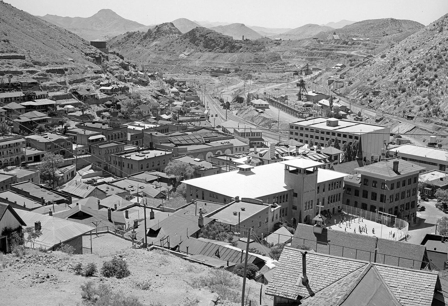 1940 Aerial View Of Bisbee Arizona Vintage Old Photo Reprint