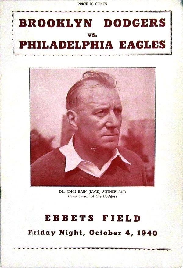 1940 Brooklyn Dodgers Vs Philadelphia Eagles Keychain Football Picture Nfl