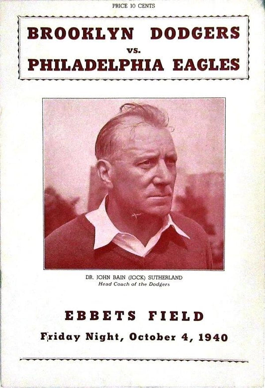 1940 Brooklyn Dodgers Vs Philadelphia Eagles Keychain Football Picture Nfl