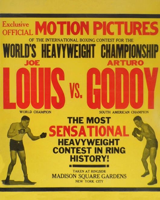 1940 Boxers Joe Louis Vs Arturo Godoy Magnet Heavyweight Title Match Print 1