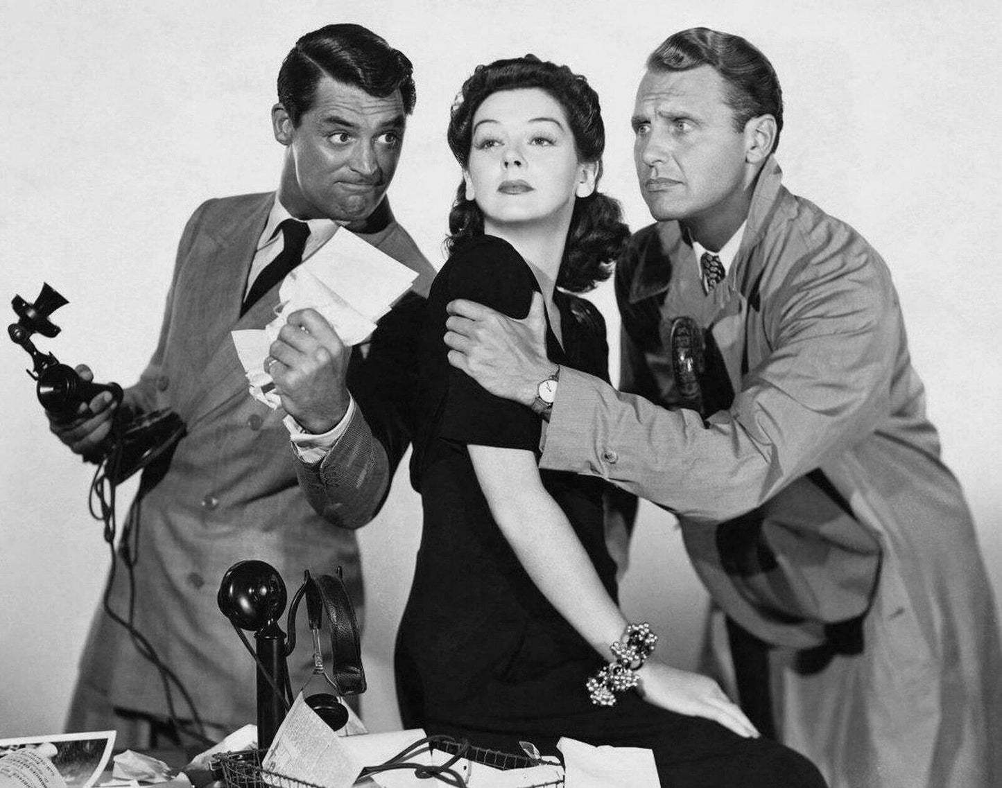 1940 Cary Grant & Rosiland Russell In His Girl Friday Film Keychain Keychain