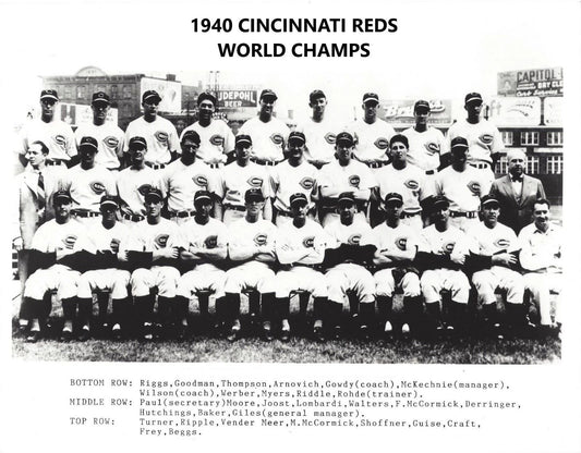 1940 Cincinnati Reds Team Keychain Baseball Mlb Picture World Champs