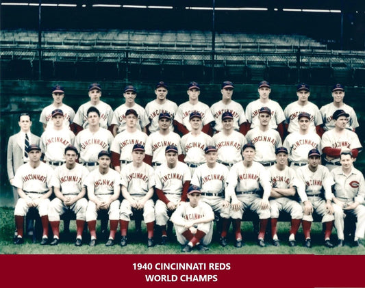 1940 Cincinnati Reds Team Keychain Baseball Picture World Champs Color Mlb