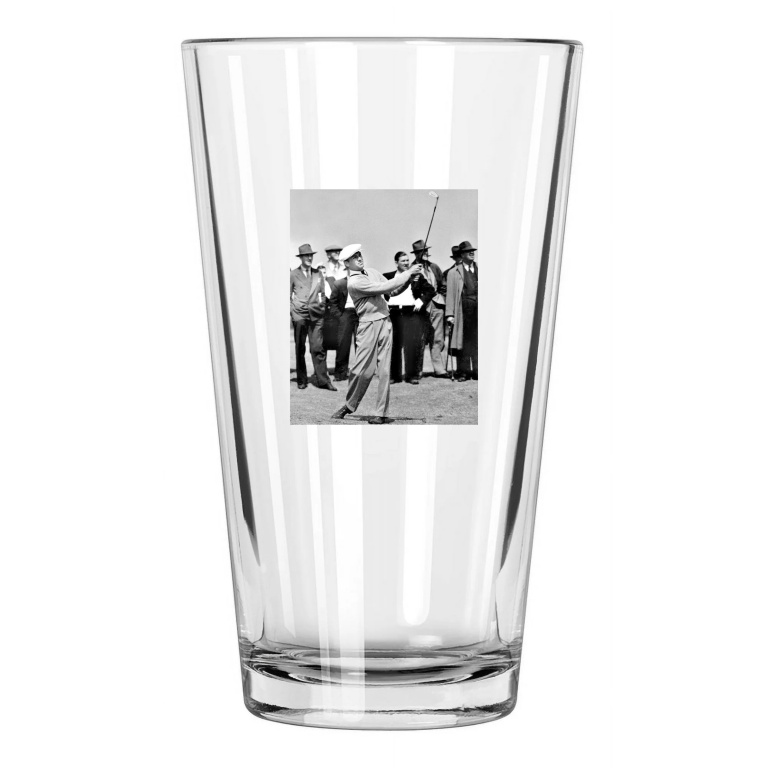 1940 Champion Golfer Ben Hogan Photo Golf Swing Pint Beer Drinking Glass