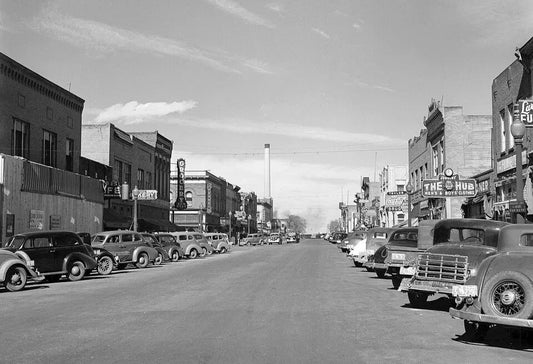1940 Classic Cars On Main Street Laramie Wyoming Retro Picture Photo