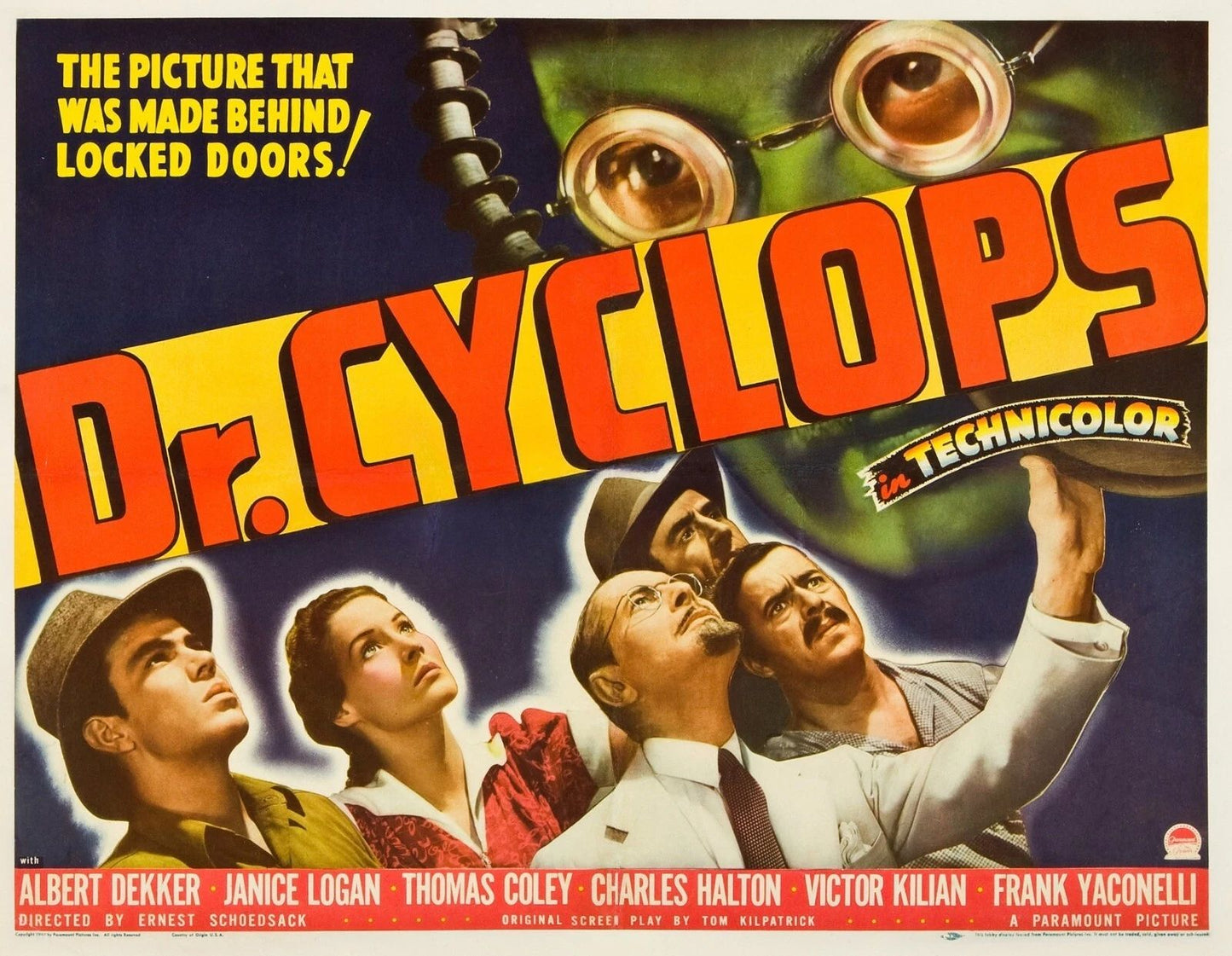1940 Doctor Cyclops Movie Keychain Albert Dekker Thomas Coley Janice Logan