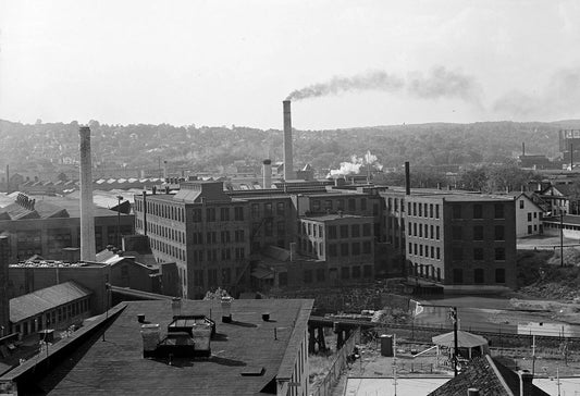 1940 Factory & Mills Waterbury Connecticut Vintage Old Magnet Reprint