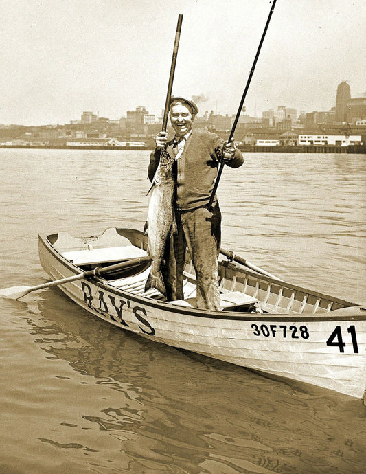 1940 Fishing For Salmon Washington Vintage Old Photo Reprint