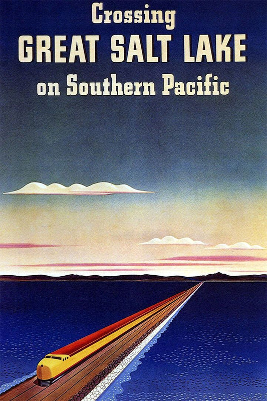 1940 Great Salt Lake Southern Pacific Vintage Train Travel Jigsaw Puzzle