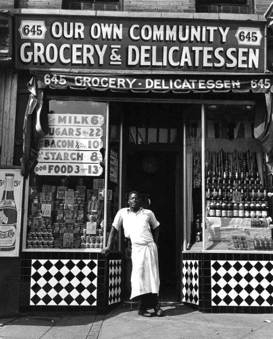 1940 Harlem Grocery Store Black & White Poster Photo