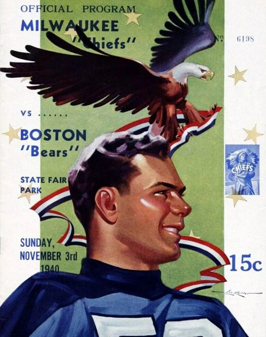 1940 Milwaukee Chiefs Vs Boston Bears Photo Football Afl 300 Piece Jigsaw Puzzle