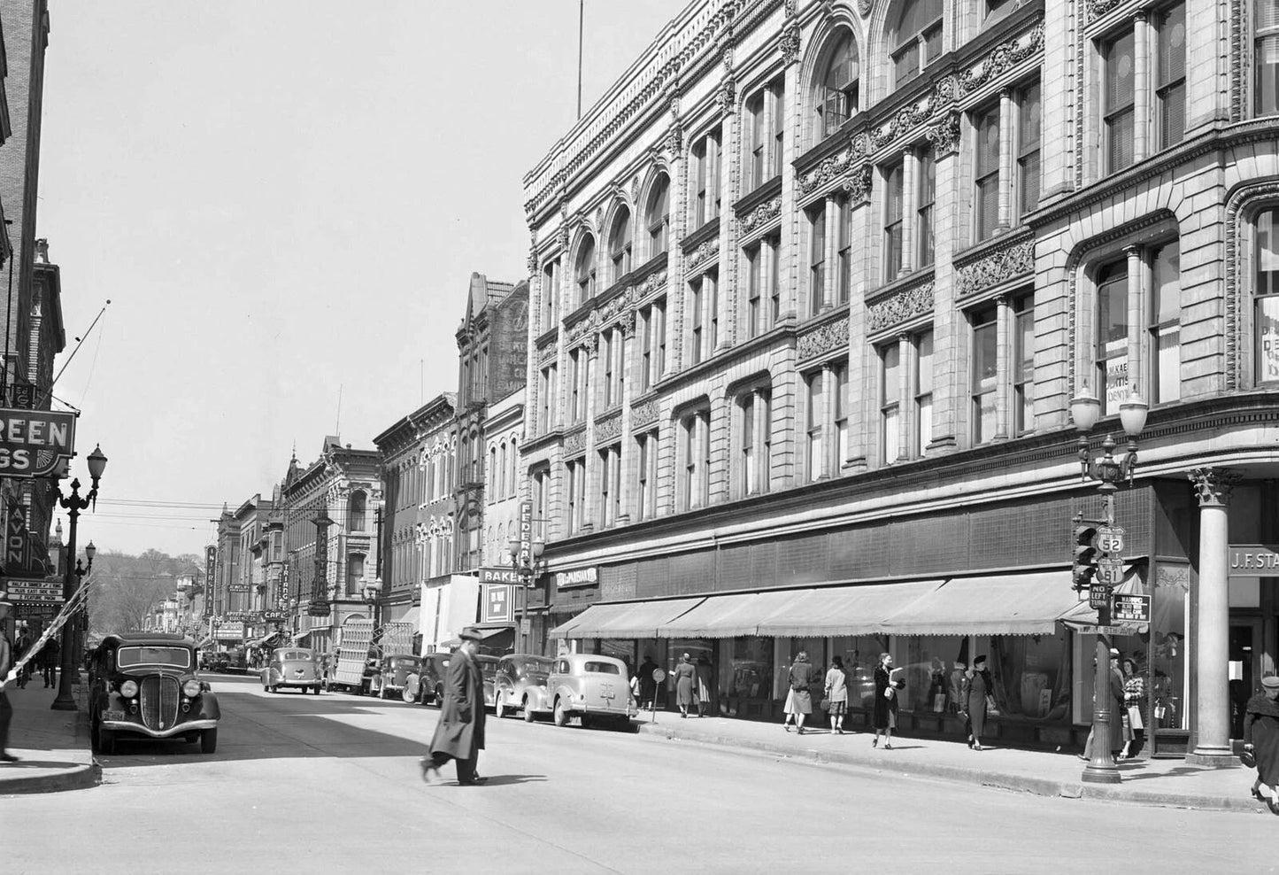 1940 Main Street Dubuque Iowa Vintage Old Retro Photo Reprint