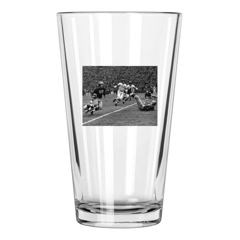 1940 Michigan Tom Harmon Photo College Heisman Trophy Pint Beer Drinking Glass