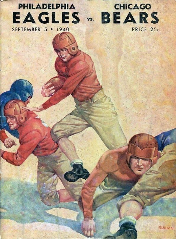 1940 Philadelphia Eagles Vs Chicago Bears Magnet Football Picture Nfl