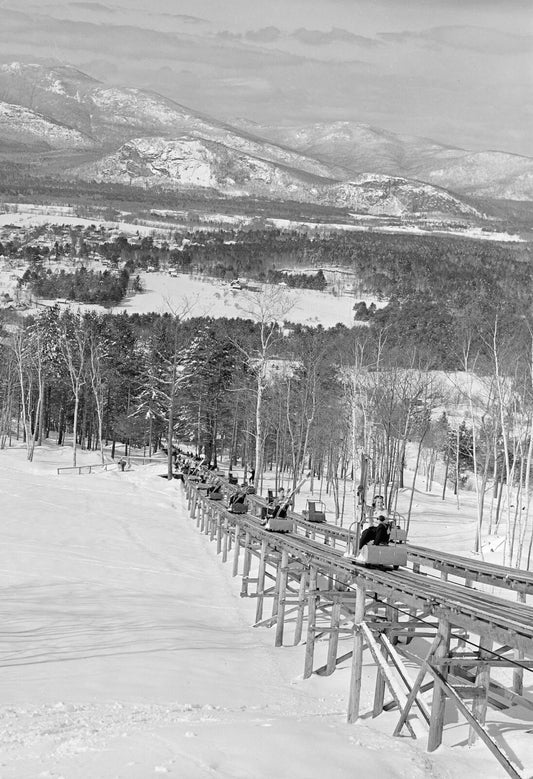1940 Ski Lift Cranmore Mountain N. Conway Nh Old Photo Reprint