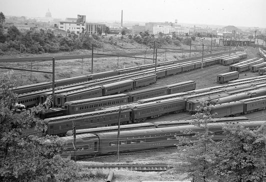 1940 Train Yard Washington Dc Vintage Historic Old Magnet Reprint