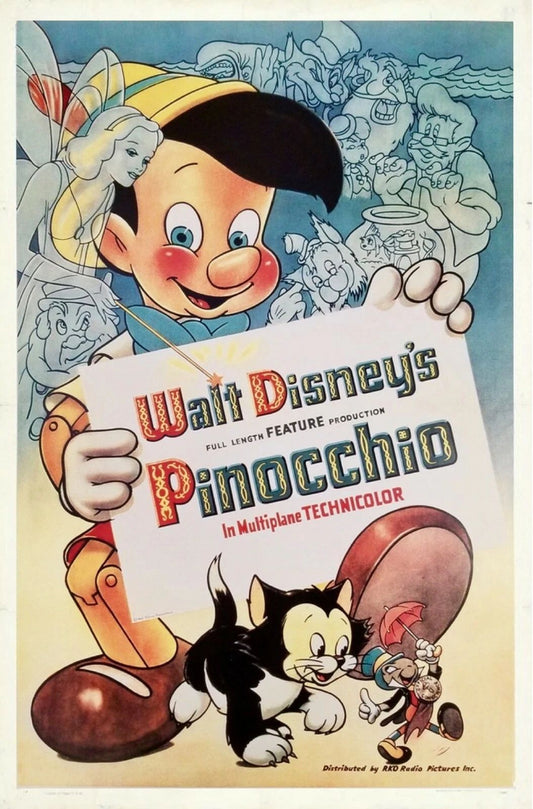 1940 Walt Disneys Pinocchio Movie Magnet Jiminy Cricket Geppetto