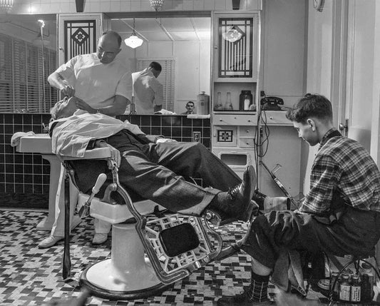1940S Barber Shop Shave Classic Vintage Retro Photo 300 Piece Jigsaw Puzzle