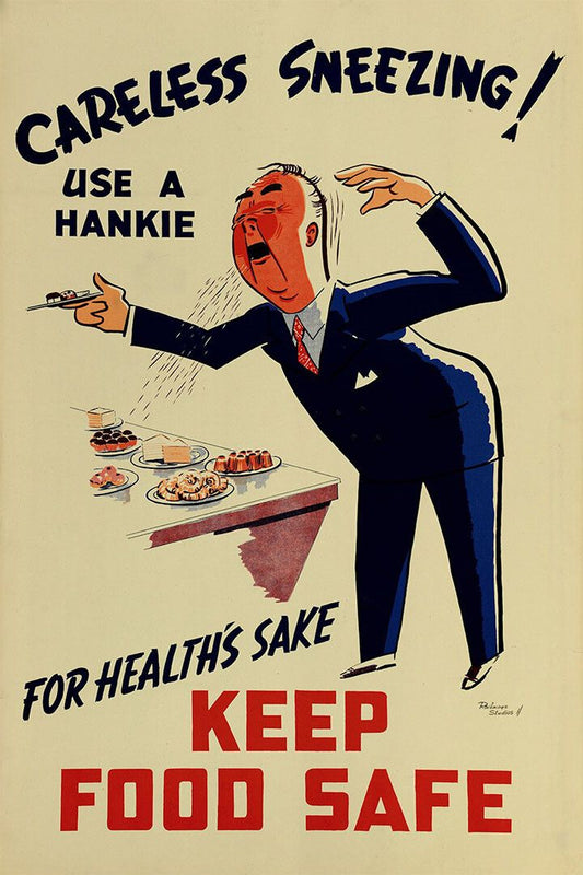 1940S Keep Food Safe Dont Sneeze Vintage Health Magnet