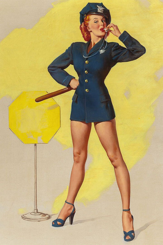 1940S Pinup Police Woman A Real Stopper Print Jigsaw Puzzle