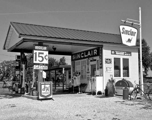 1940S Sinclair Gas Station Gas War Classic Historic Poster Photo