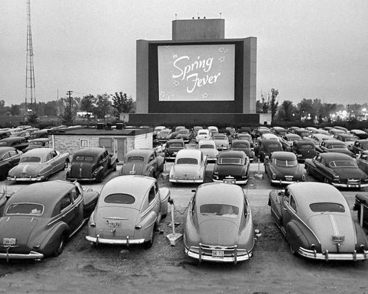 1940S Spring Fever At Drive In Movie Theater Classic Cars Picture Magnet