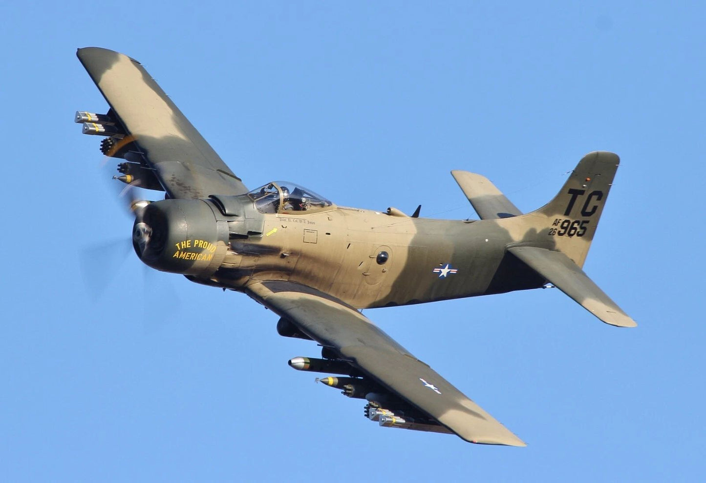 1940S Vintage Us Airforce Propeller Driven Skyraider Keychain Picture Keychain Print