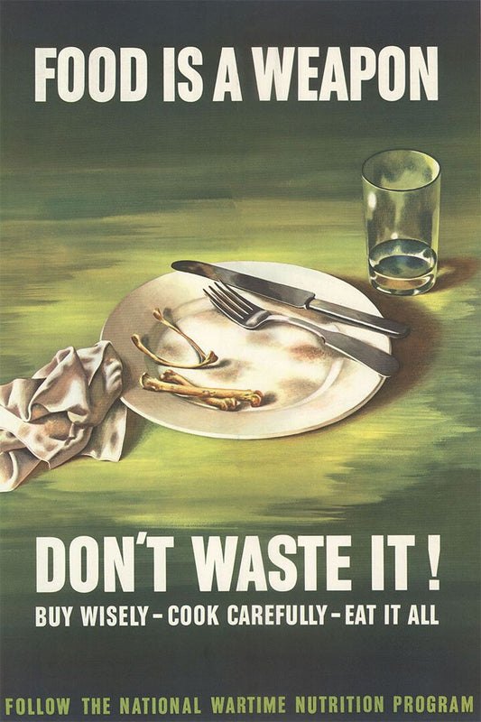 1940S Ww2 Food Is A Weapon Dont Waste It Wwii Vintage Keychain