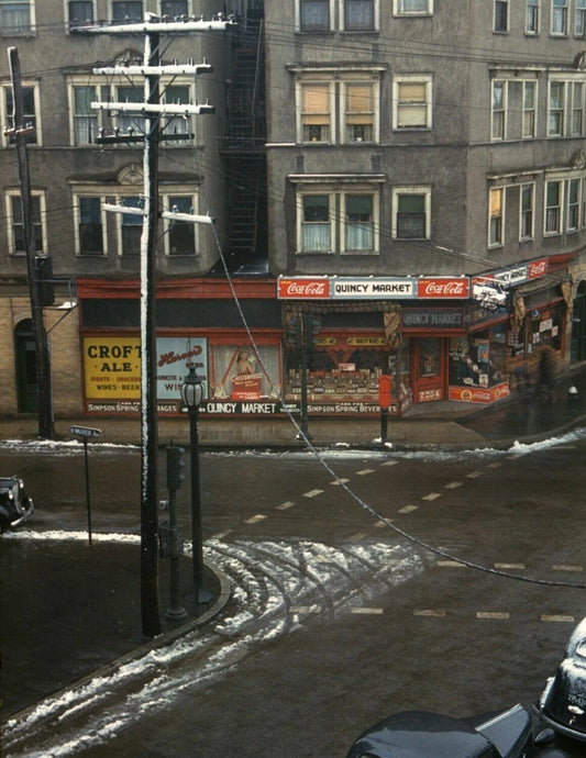 1941 Brockton Ma Street Corner Vintage Reprint Colorized 300 Piece Jigsaw Puzzle