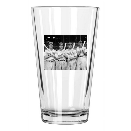 1941 Brooklyn Dodgers Billy Herman & Dixie Walker Photo Pint Beer Drinking Glass
