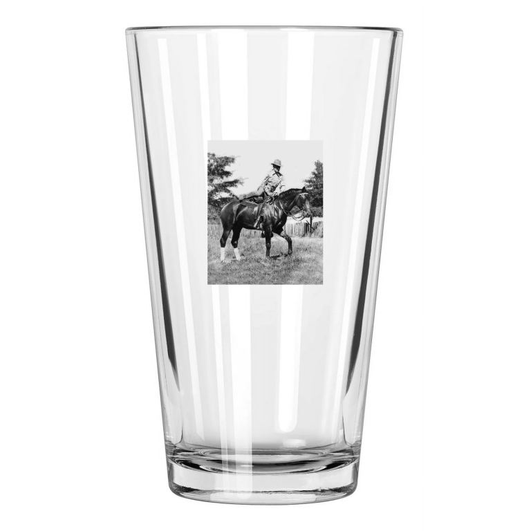 1941 Champion Racehorse Seabiscuit Horsegraph Pint Beer Drinking Glass