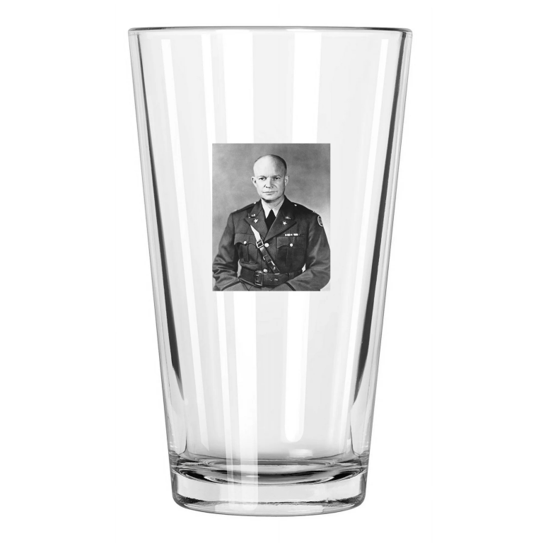 1941 Former Us General Dwight D Eisenhower Political Pint Beer Drinking Glass