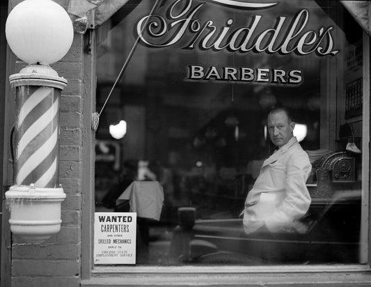 1941 Fridelle'S Barber Shop Virginia Old Photo Historic Reprint