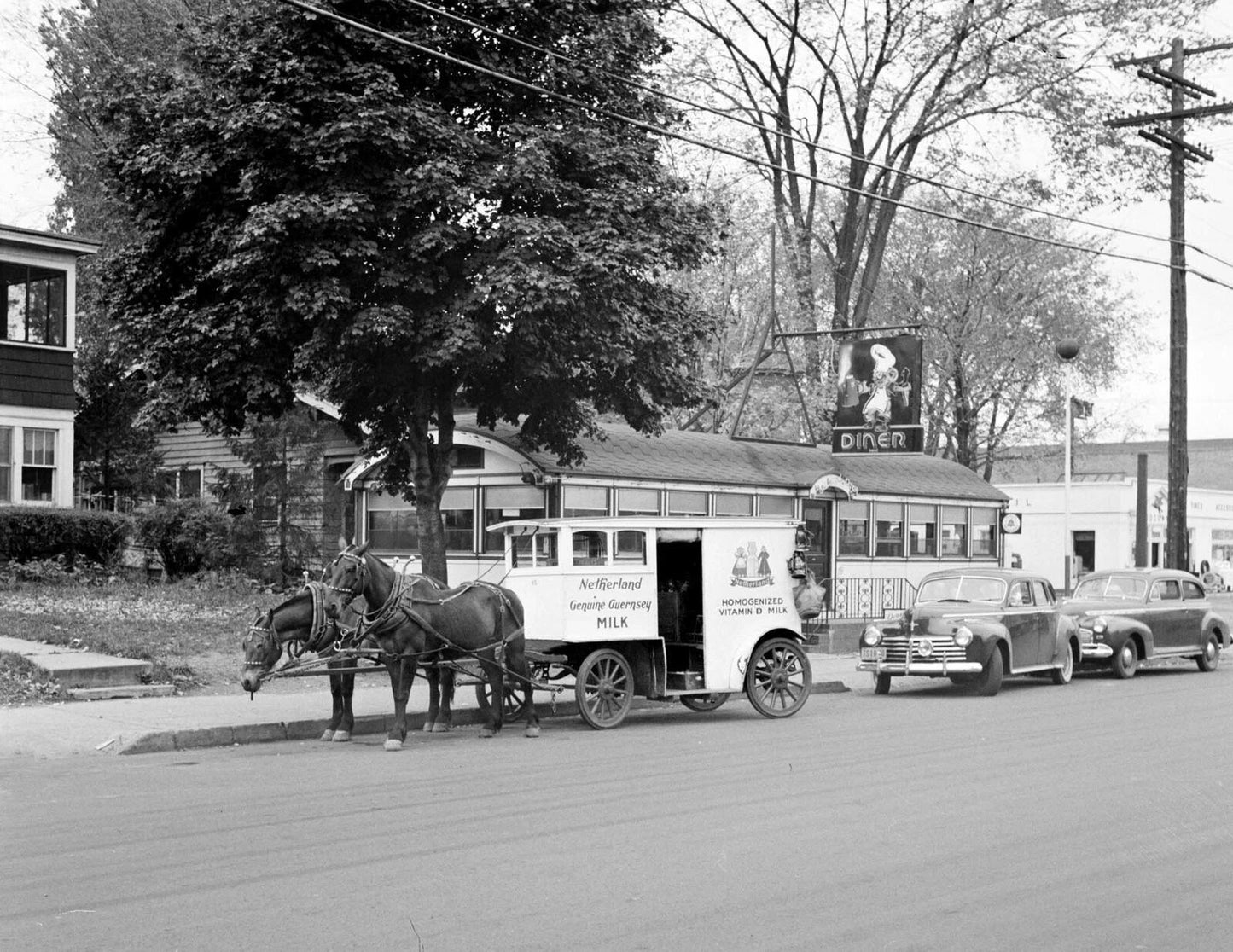 1941 Milk Delivery Wagon Syracuse New York Old Photo Reprint