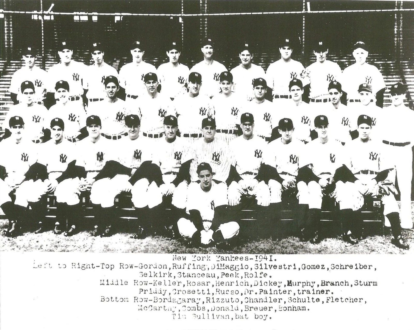 1941 New York Yankees Team Magnet Baseball Mlb Picture Ny